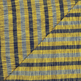 Yellow and Blue Striped Filipino Handwoven Blanket